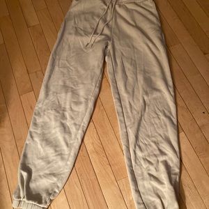 Cream H&M sweatpants
